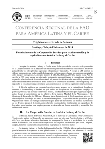 CONFERENCIA REGIONAL DE LA FAO PARA AMÉRICA LATINA Y