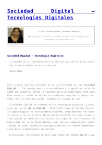 Sociedad Digital - Tecnologías Digitales