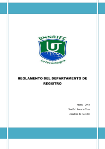 reglamento del departamento de registro