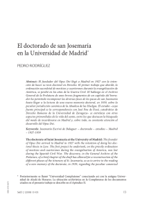 El doctorado de san Josemaría en la Universidad de Madrid