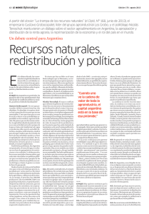 Recursos naturales, redistribución y política