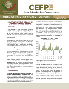 boletín: evolución de la inflación — agosto 2016