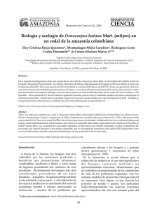 Biología y ecología de Oenocarpus bataua Mart.(milpes) en un rodal