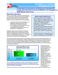 Exchange 2007 performance test comparing Dell PowerVault