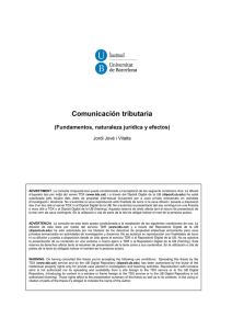 Comunicación tributaria - Dipòsit Digital de la UB
