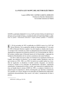 La nueva Ley 54/1997, del Sector Eléctrico