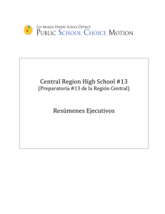Central Region High School #13 Resúmenes Ejecutivos