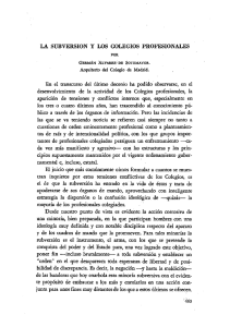 LA SUBVERSION Y LOS COLEGIOS PROFESIONALES En el