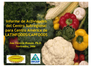 Informe Centro Subregional CAPFOODS
