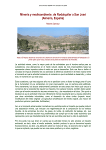 Minería y medioambiente: de Rodalquilar a San José