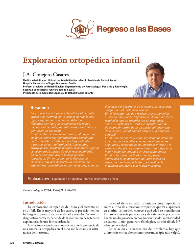 Exploración Ortopédica Infantil