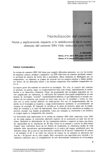 Normalización del cemento. Notas y explicaciones respecto