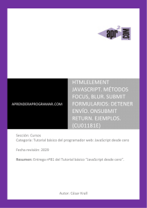 CU01181E HTMLElement JavaScript focus blur submit formularios