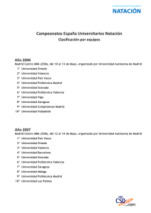 Clasificación por universidades 2006-2012