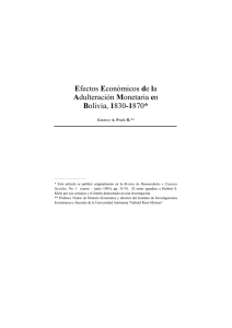 Efectos Económicos de la Adulteración Monetaria en Bolivia, 1830