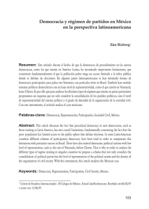 Democracia y régimen de partidos en México en la