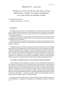 Tensiones en torno a la relación entre niños, jóvenes adolescentes