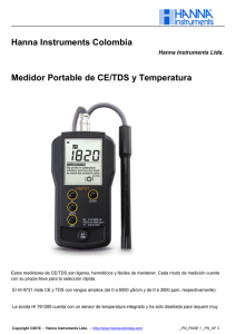Medidor Portable de CE/TDS y Temperatura