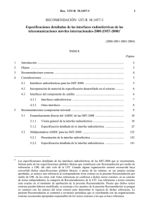 RECOMENDACIÓN UIT-R M.1457-3 - Especificaciones
