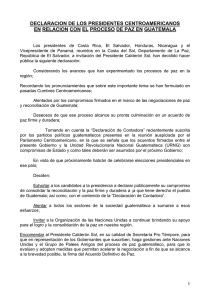 DECLARACION DE LOS PRESIDENTES CENTROAMERICANOS