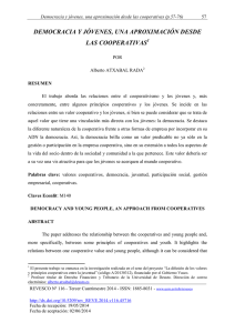 democracia y jóvenes, una aproximación desde las cooperativas