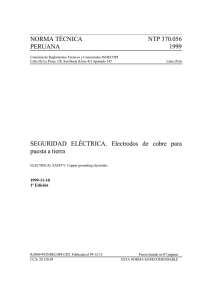 NTP 370.056 1999 SEGURIDAD ELECTRICA. Electrodos de cobre