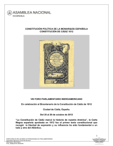 Constitución de Cádiz 1812 - Asamblea Nacional de Nicaragua