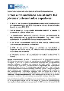 Estudio del Voluntariado en Universidades españolas.