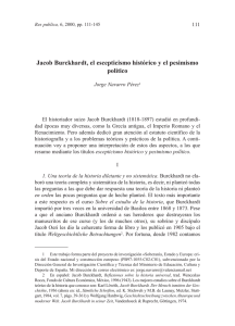 Jacob Burckhardt, el escepticismo histórico y el pesimismo político