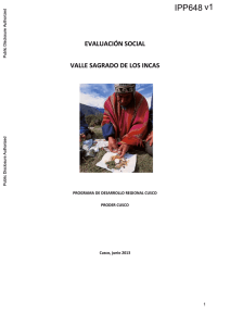 evaluación social valle sagrado de los incas