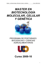 master en biotecnología molecular, celular y genética