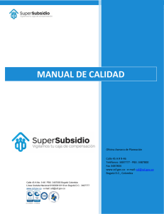 manual de calidad - Subsidio Familiar