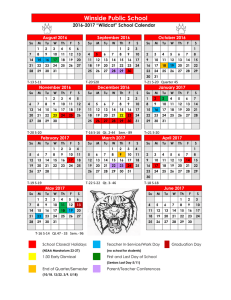 School Calendar - Winside Wildcats
