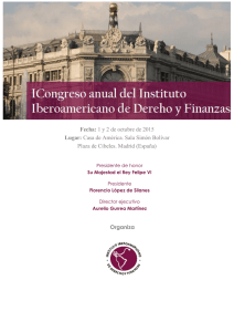 1 y 2 de octubre de 2015 Lugar - Instituto Iberoamericano de