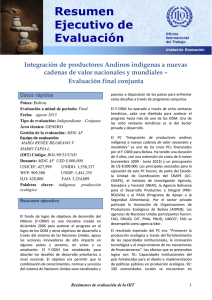 Integración de productores Andinos indígenas a nuevas