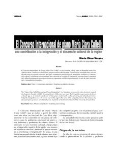 El Concurso Internacional de piano María Clara CulIell: