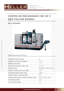 CENTRO DE MECANIZADO CNC DE 5 EJES FOLLOW BX500A