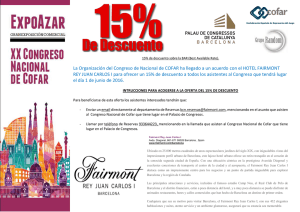 Oferta 15% Hotel FAIRMONT - XX Congreso Nacional de Cofar