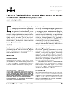 Postura del Colegio de Medicina Interna de México respecto