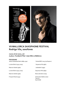 VII MALLORCA SAXOPHONE FESTIVAL Rodrigo Vila, saxofones