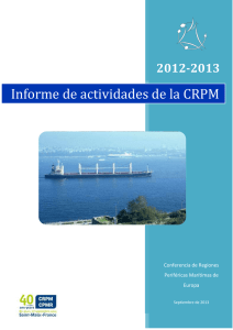Informe de actividad de la CRPM apport d`activités de la