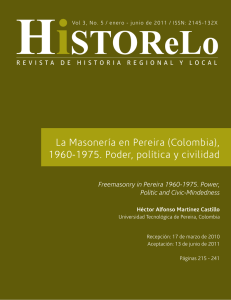 La Masonería en Pereira (Colombia), 1960