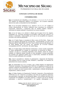 ORDENANZA DE PROTECCION FUENTES DE AGUA. 2011