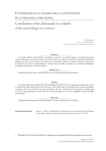 Contribution of the philosophy to establish of the psychology as a