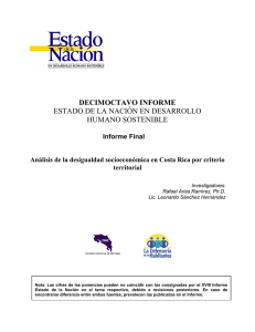Análisis de la desigualdad socioeconómica en Costa Rica por