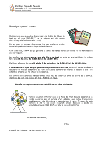 Circular Llibres de text 2016-17 - Col·legi Sagrada Família Cornellà