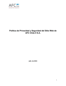 Política de Privacidad y Seguridad del Sitio Web de AFC Chile II S.A.