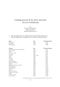 Catálogo general de las obras musicales de León Schidlowsky