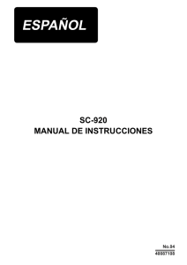 SC-920 MAUAL DE INSTRUCCIONES (ESPANOL)