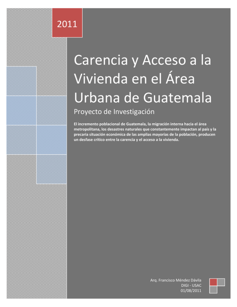 Carencia y Acceso a la Vivienda en el Área Urbana de - DIGI